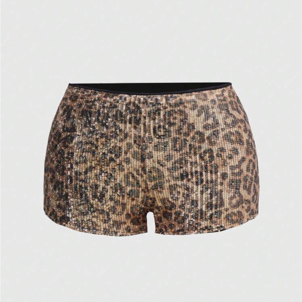 Cheetah mini sequin shorts